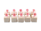 White Chocolate Petit Fours With Flowers - World of Chantilly